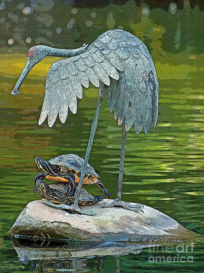 Turtle Piggy Back Painting by Jacklyn Duryea Fraizer