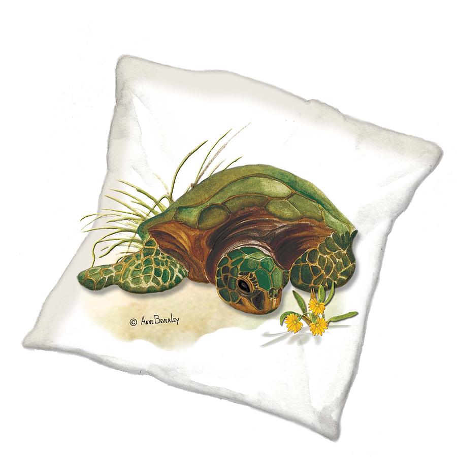 Turtle Pillow Painting by Anne Beverley-Stamps
