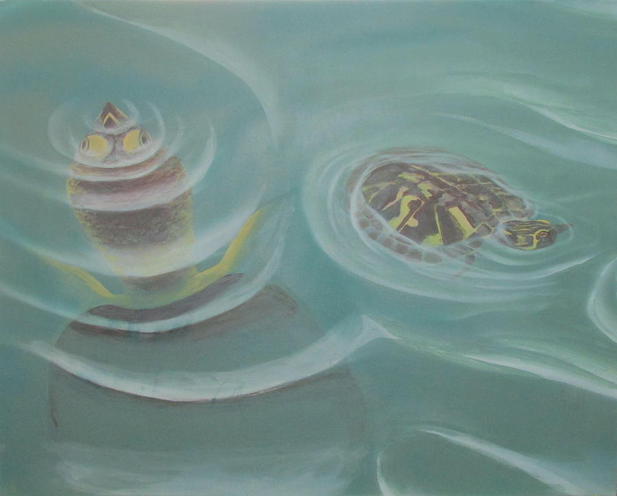 Turtle Pond I Painting by Edward Maldonado