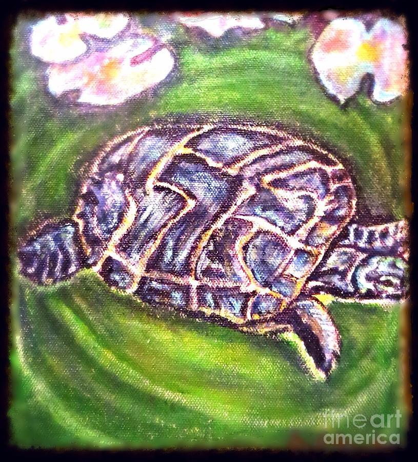 Turtle Ripples Painting by Kimberlee Baxter