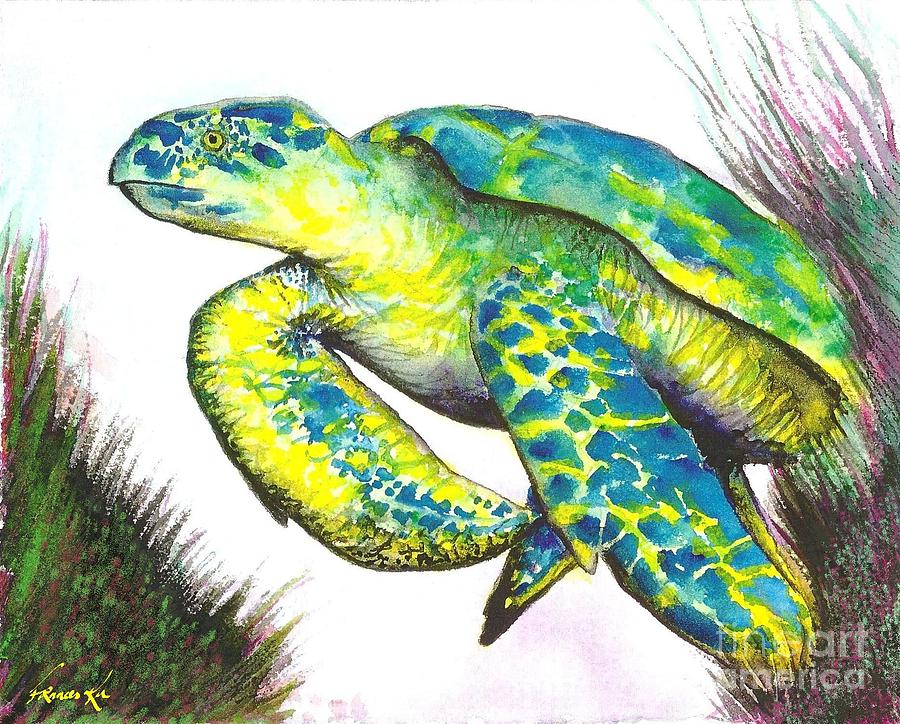 Turtle Wonder Painting by Frances Ku