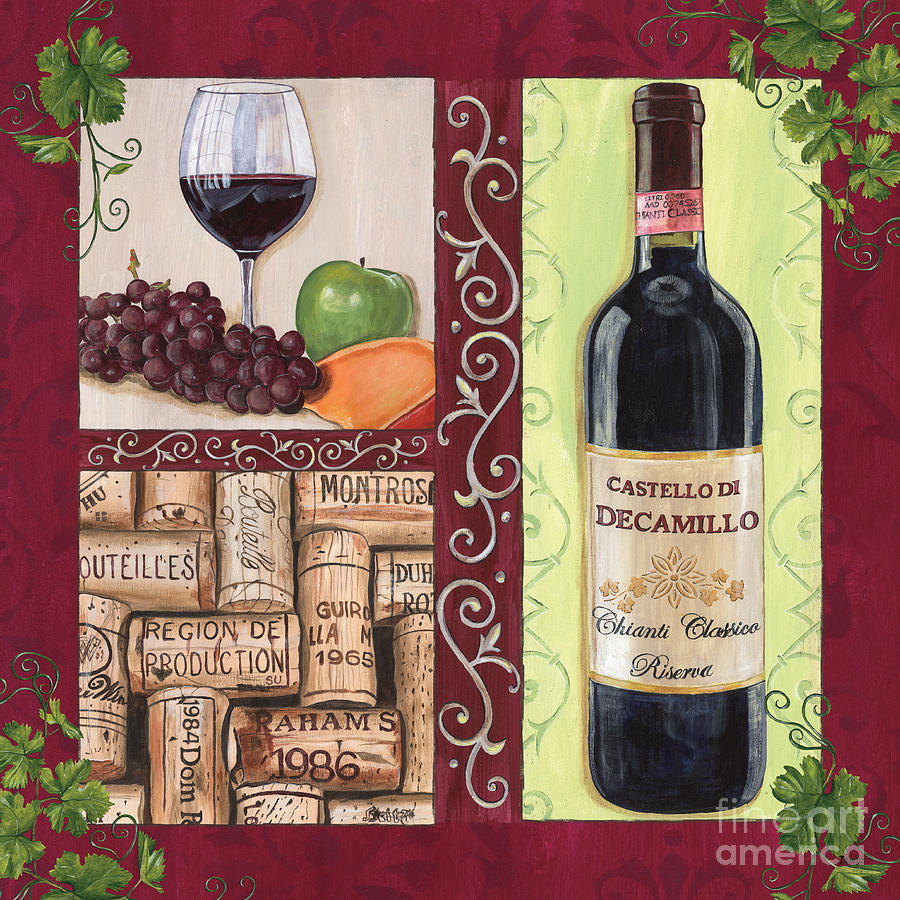 Wine Painting - Tuscan Collage 2 by Debbie DeWitt
