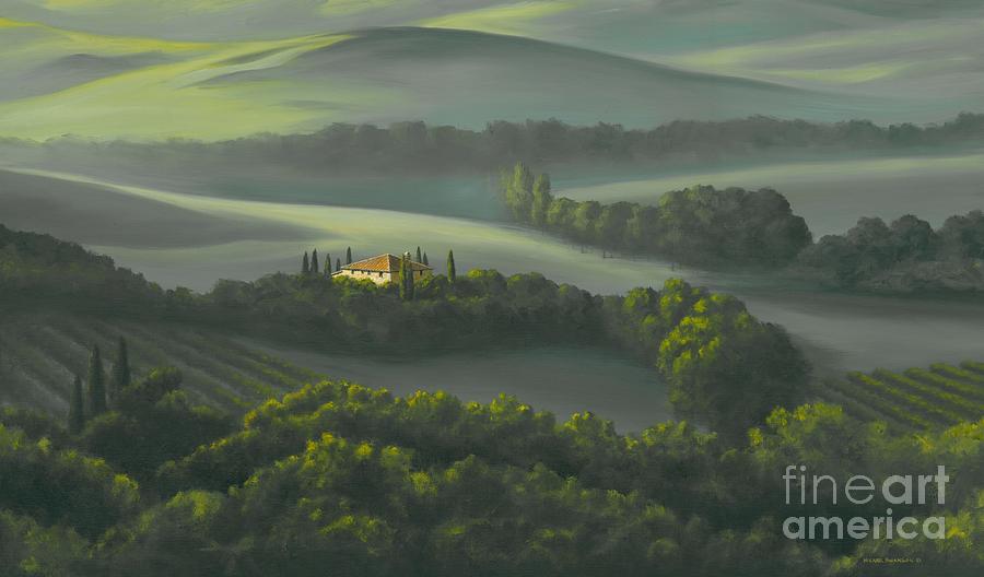Wine Painting - Tuscan Daybreak by Michael Swanson