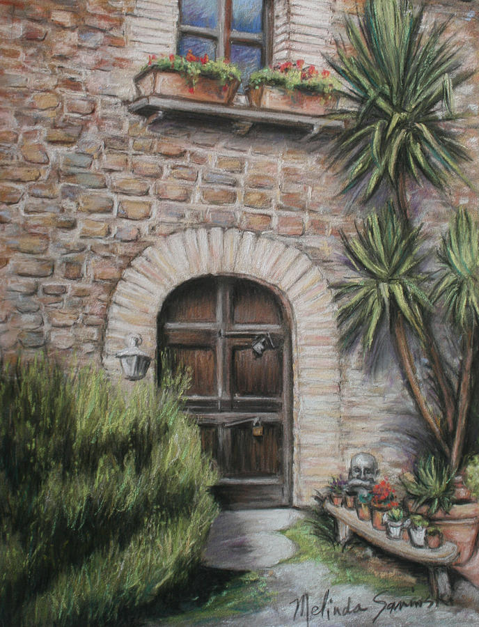 Tuscan Doorway La Parrina Painting by Melinda Saminski