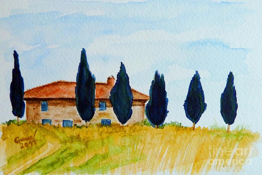 Tree Painting - Tuscan Estate by Christine Huwer