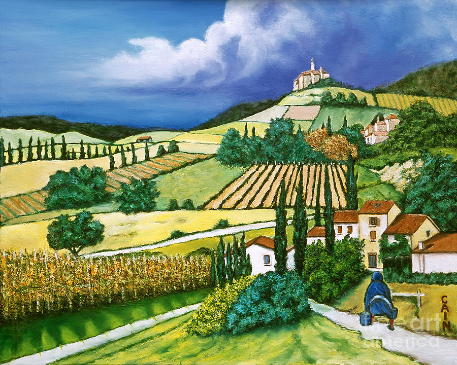 Tuscan Fields Painting by William Cain