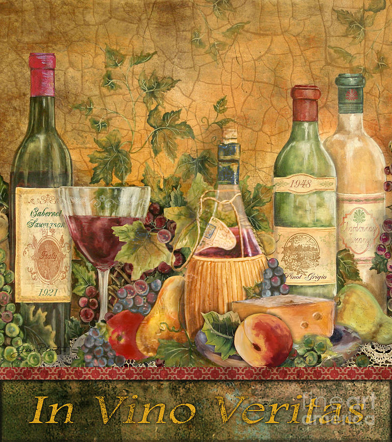 Tuscan In Vino Veritas Painting by Jean Plout