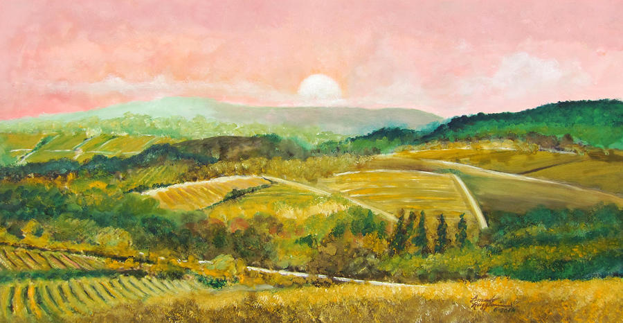Tuscan Landscape Painting by Leonardo Ruggieri