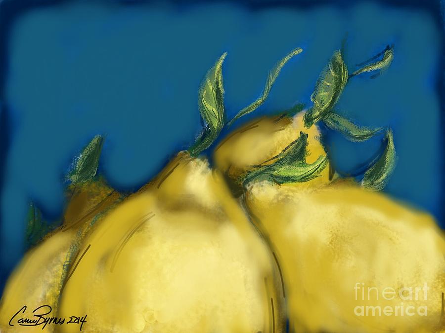 Tuscan Lemons Digital Art by Carrie Joy Byrnes