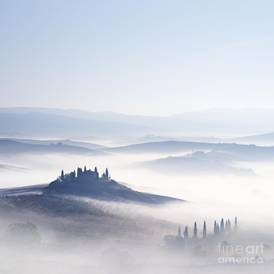 Landscape Photograph - Tuscan Mist by Justin Foulkes