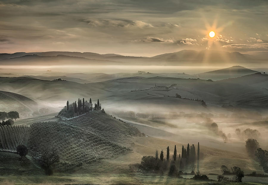 Landscape Photograph - Tuscan Morning by Christian Schweiger
