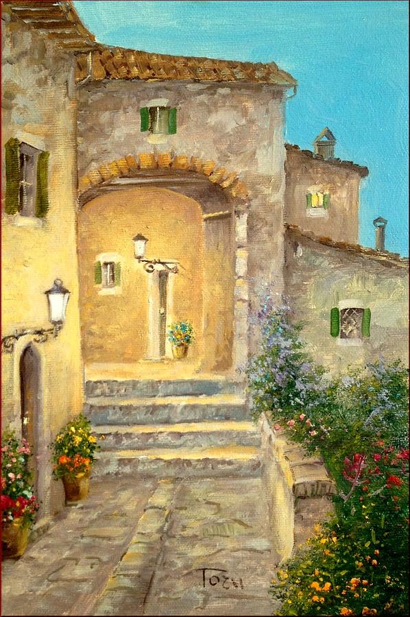 original fine art by Maestro Luciano Torsi Painting on wooden board Old Haystack Tuscany 2012