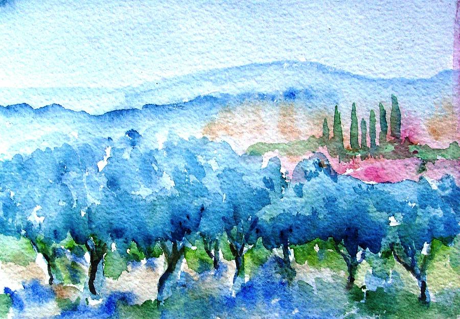 Tuscan Olive Grove  Painting by Trudi Doyle