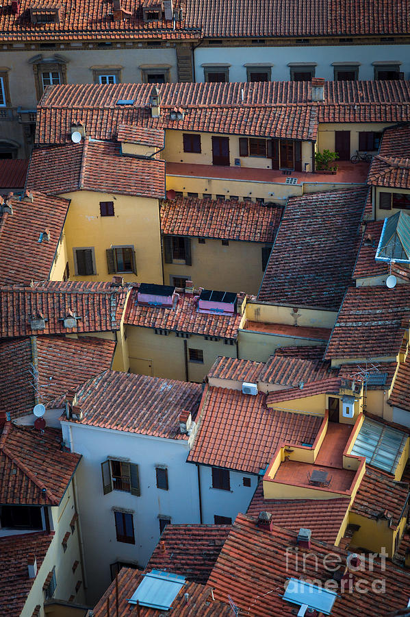 Architecture Photograph - Tuscan Rooftops by Inge Johnsson