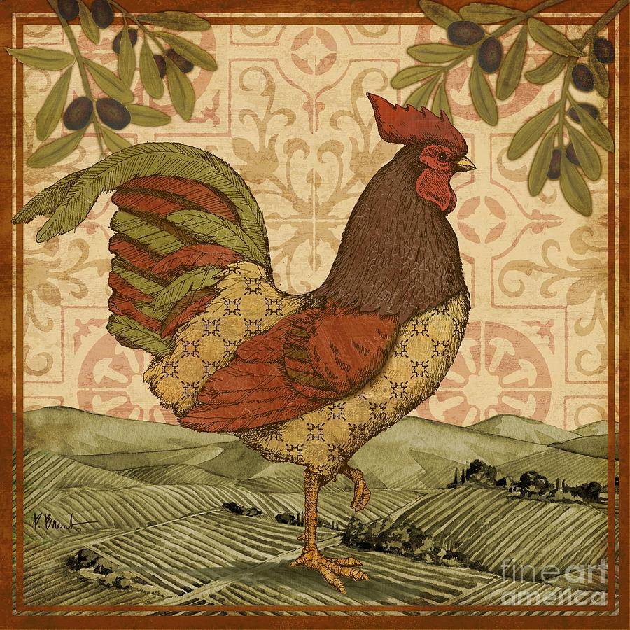 Rooster Painting - Tuscan Rooster II Square by Paul Brent