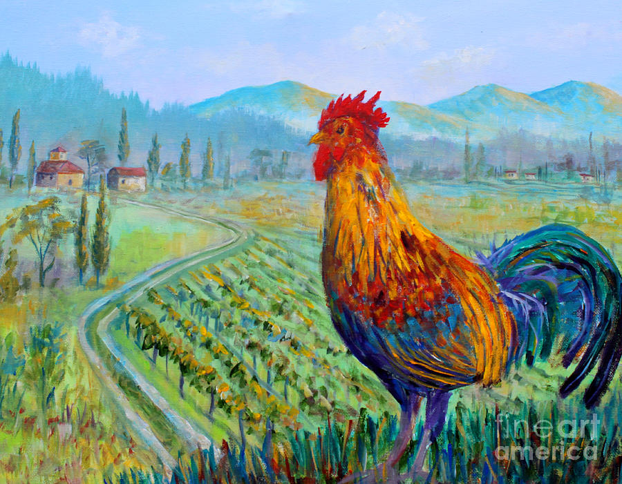 Tuscan Rooster Painting by Lou Ann Bagnall