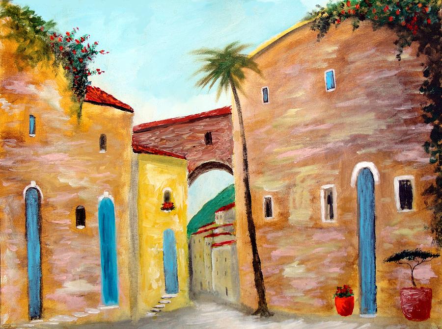 Tuscan Street Painting by Larry Cirigliano