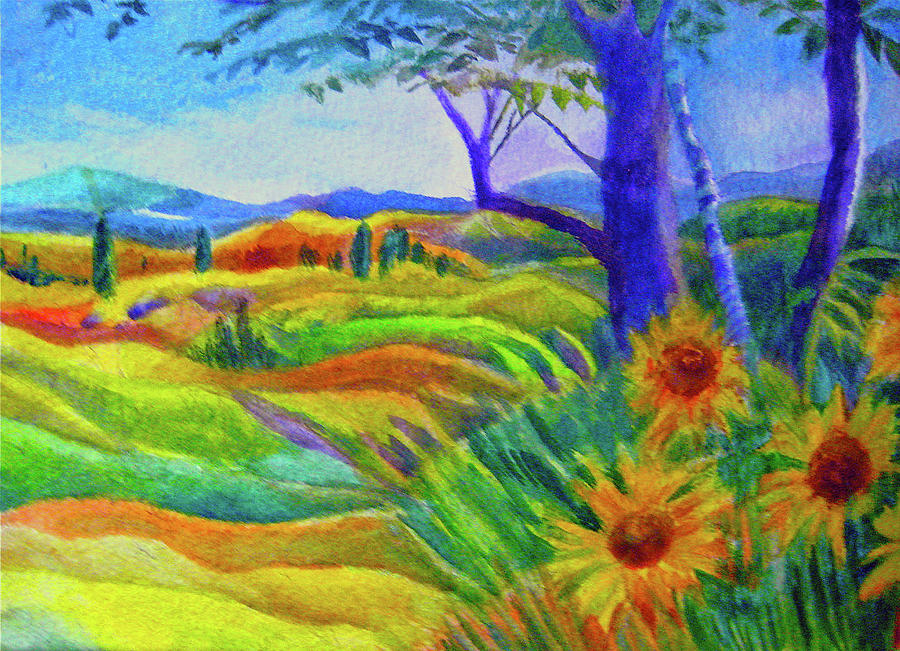 Tuscan Sunflowers Painting by Kandy Cross