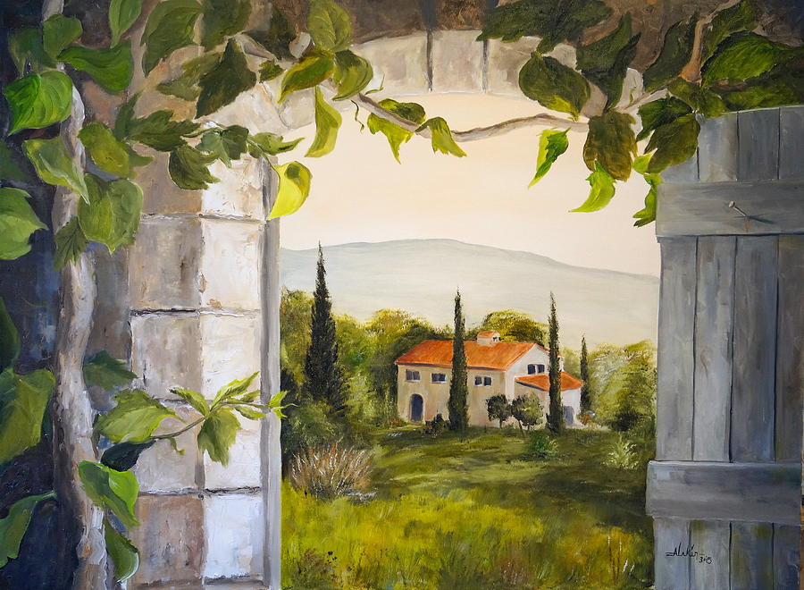 Tuscan View Painting by Alan Lakin