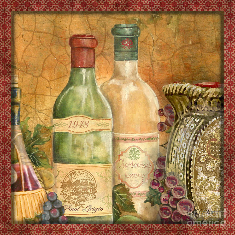 Tuscan Wine-A Painting by Jean Plout