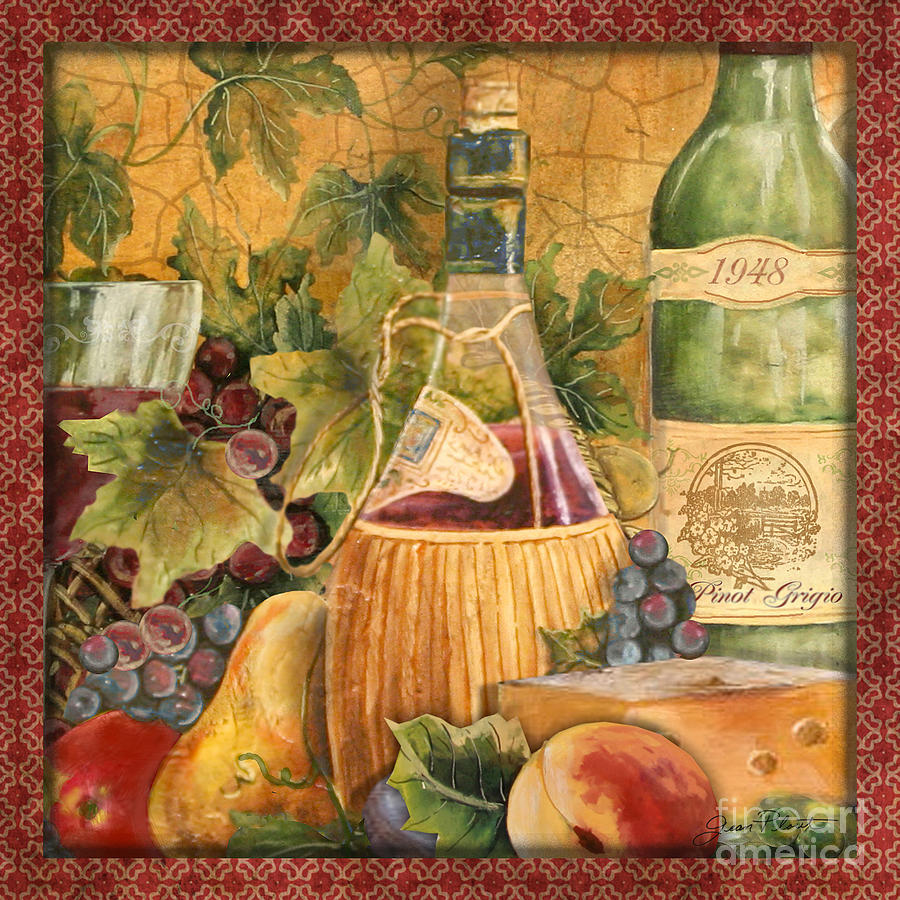 Tuscan Wine-C Painting by Jean Plout