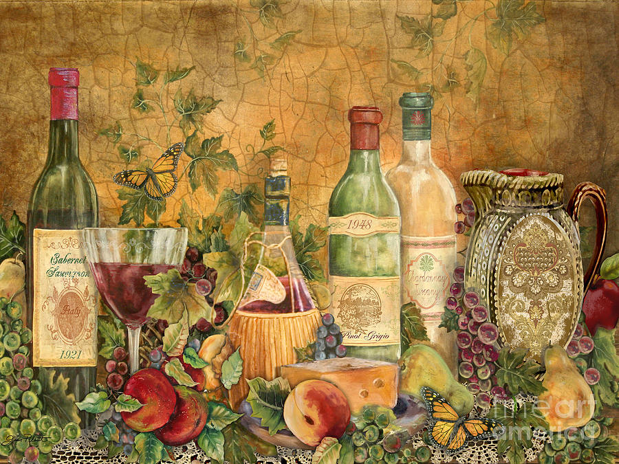 Tuscan Wine Treasures Painting by Jean Plout