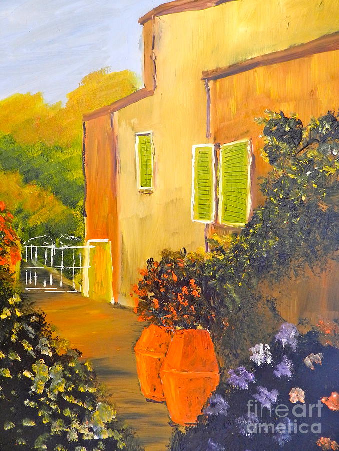 Impressionism Painting - Tuscany Courtyard by Pamela  Meredith