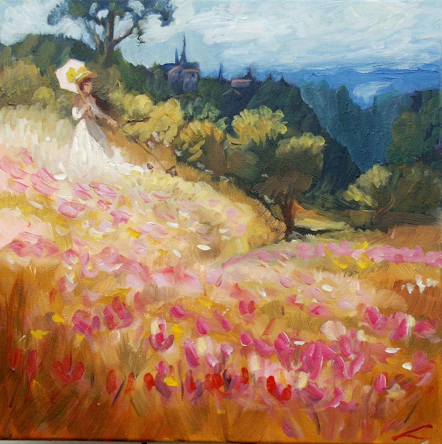 Landscape Painting - Tuscany dream by Elena Sokolova