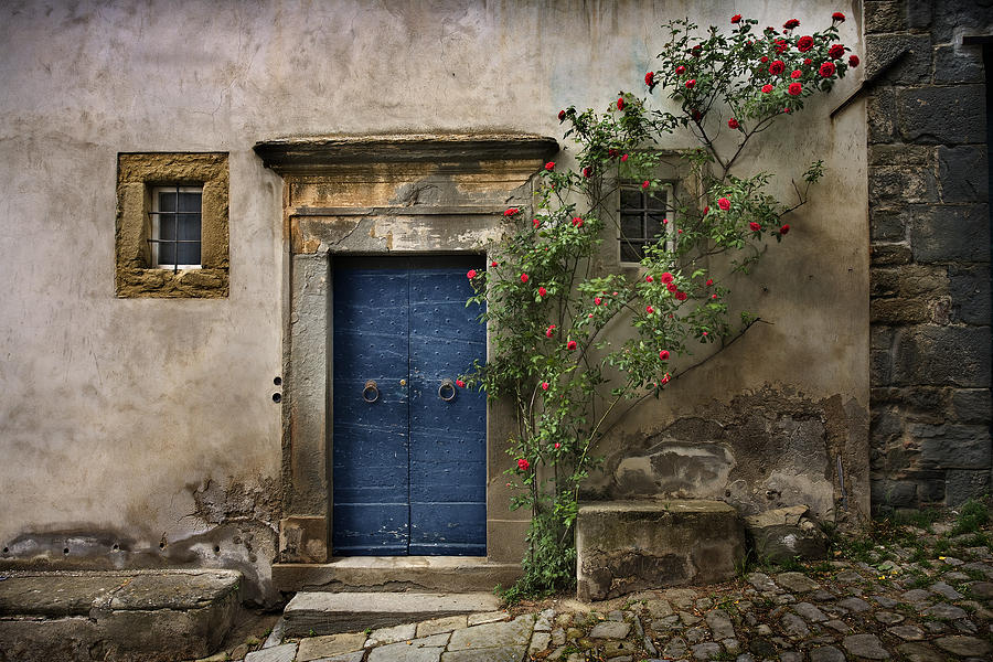 Etruscan Photograph - Nellas Blue Door 2 by Al Hurley