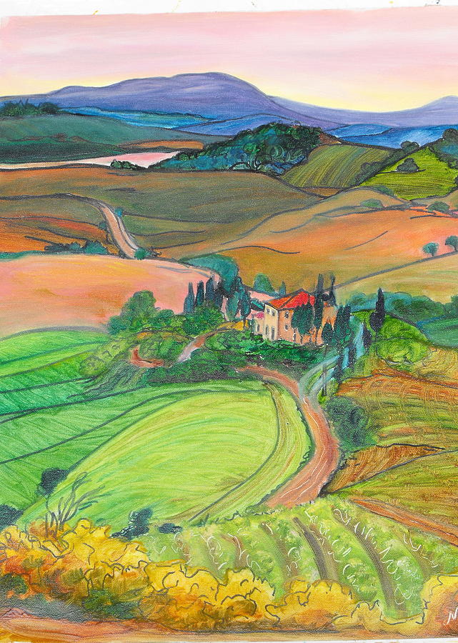 Tuscany Farm Painting by Michell Givens