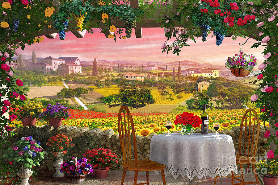 Flower Digital Art - Tuscany Hills by MGL Meiklejohn Graphics Licensing
