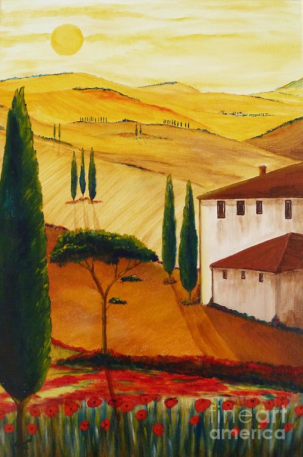 Tree Painting - Tuscany-Idyll 3 by Christine Huwer