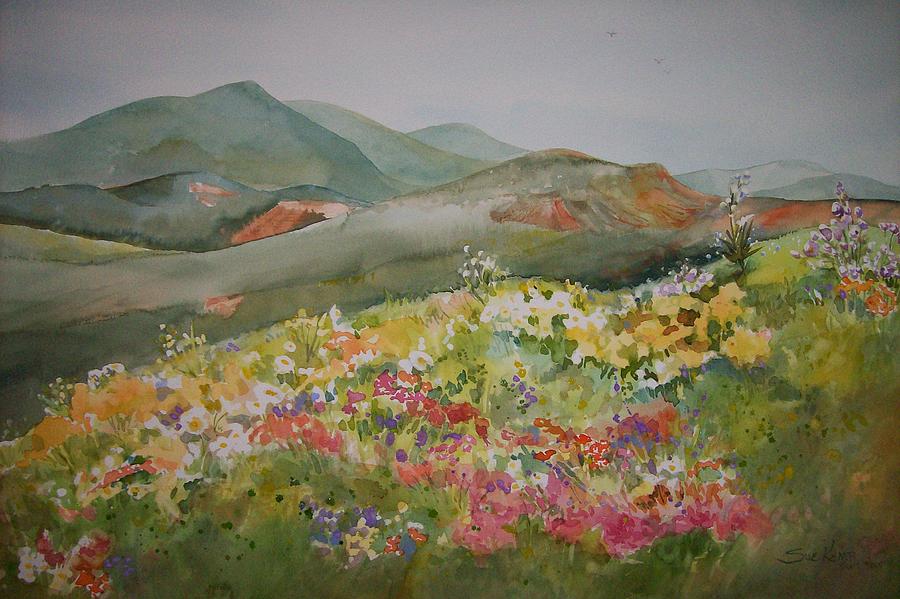 Tuscany in Springtime Painting by Sue Kemp