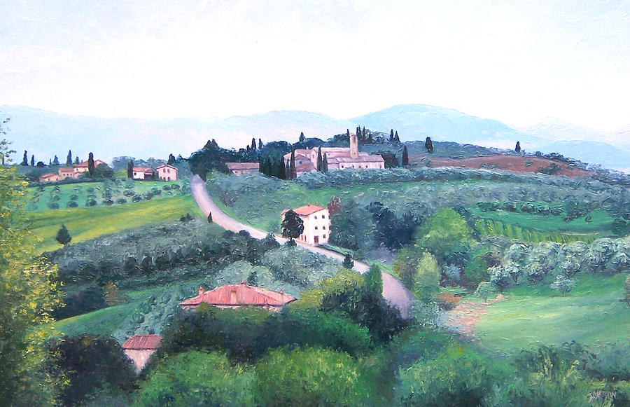 Tuscany Landscape Painting by Jan Matson