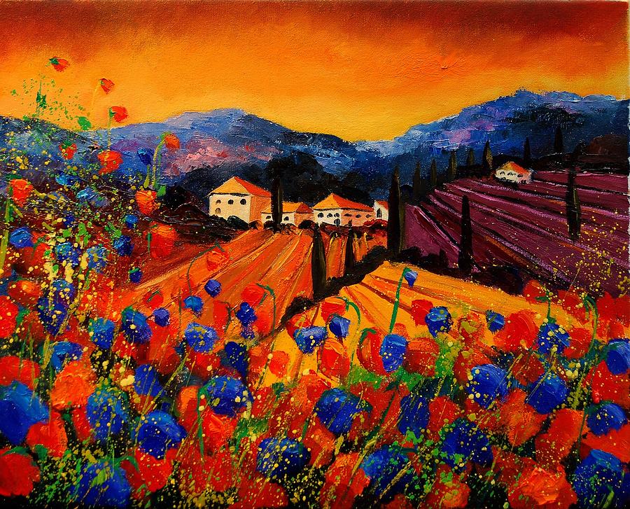 Flower Painting - Tuscany Poppies by Pol Ledent