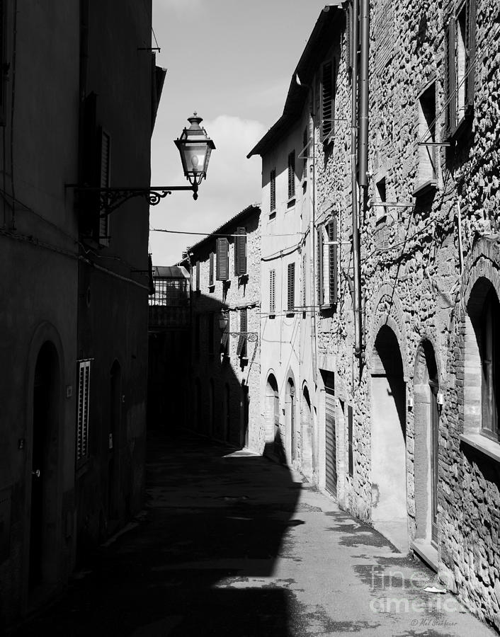 Tuscany Shadows bw Photograph by Mel Steinhauer