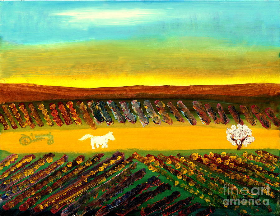 Tuscany Vineyards 3 Painting by Richard W Linford