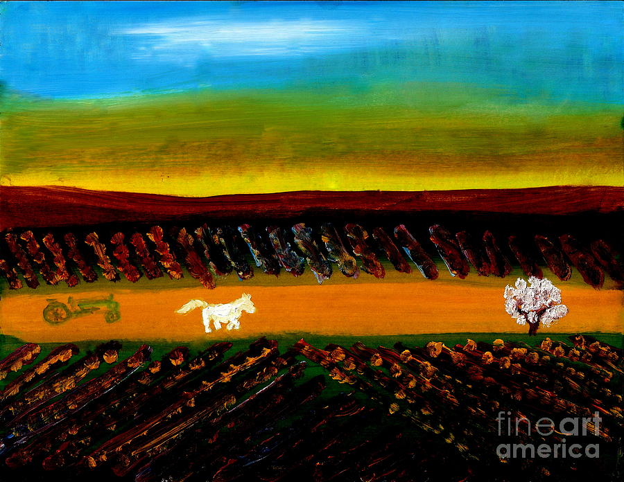 Tuscany Vineyards 4 Painting by Richard W Linford