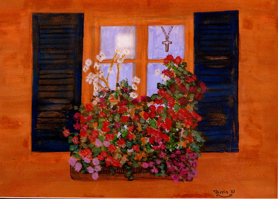 Tuscany Window Box Painting by Larry Farris