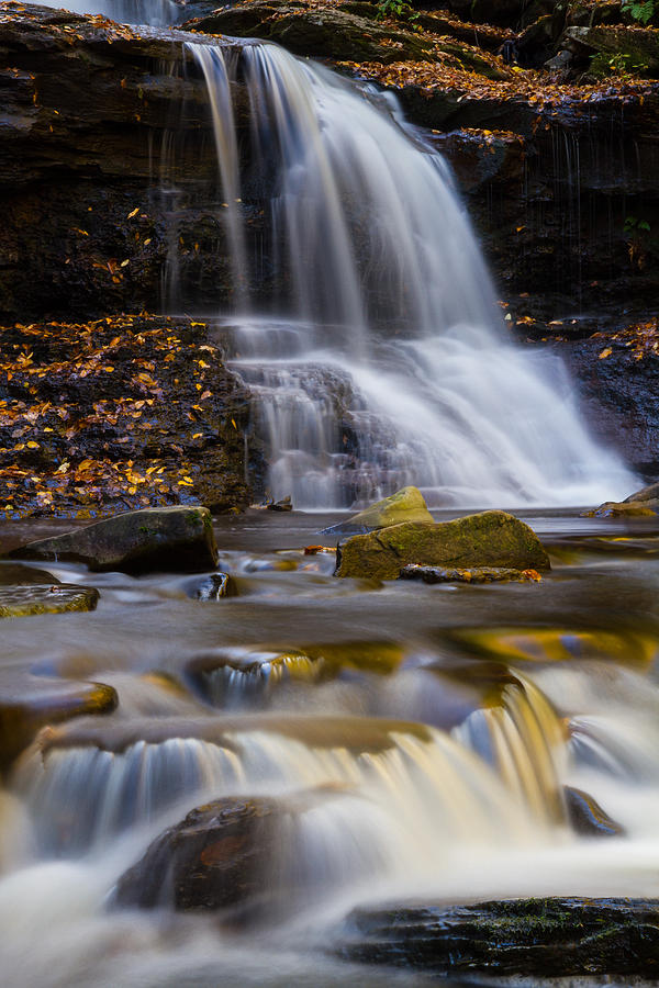 Tuscarora Falls at Ricketts Glen in autumn Photograph by Jetson Nguyen