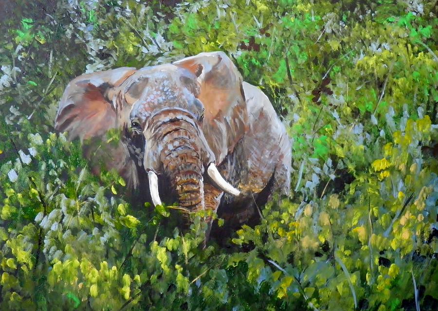 Tusker Painting by Terence R Rogers