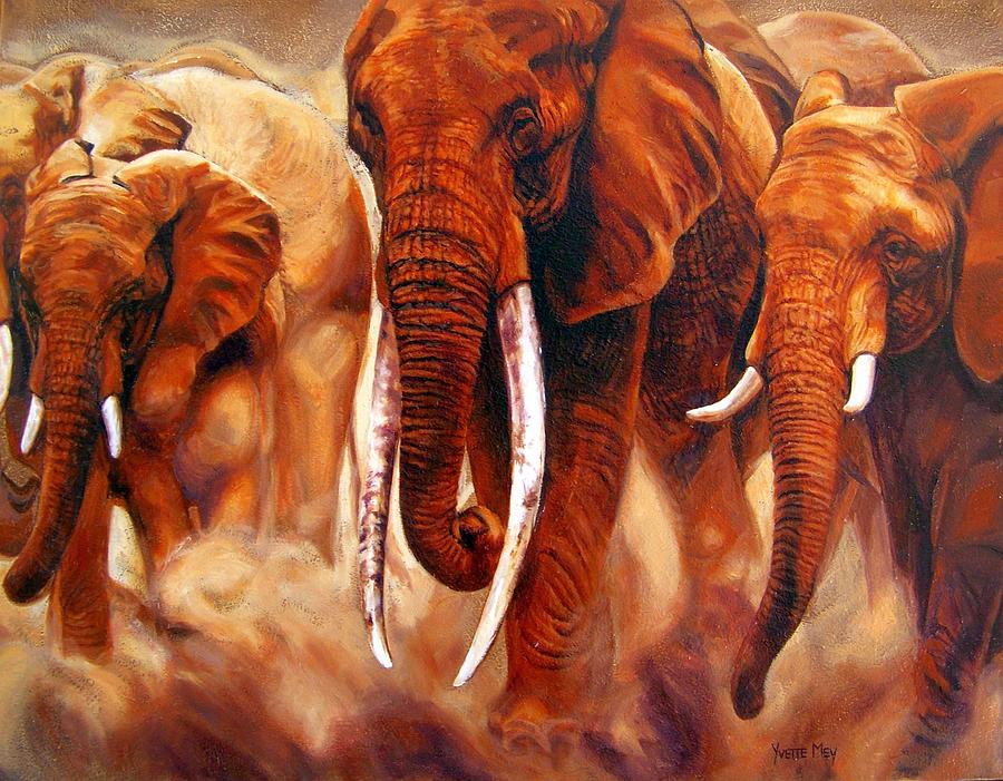 Wildlife Painting - Tusks by Yvette Mey