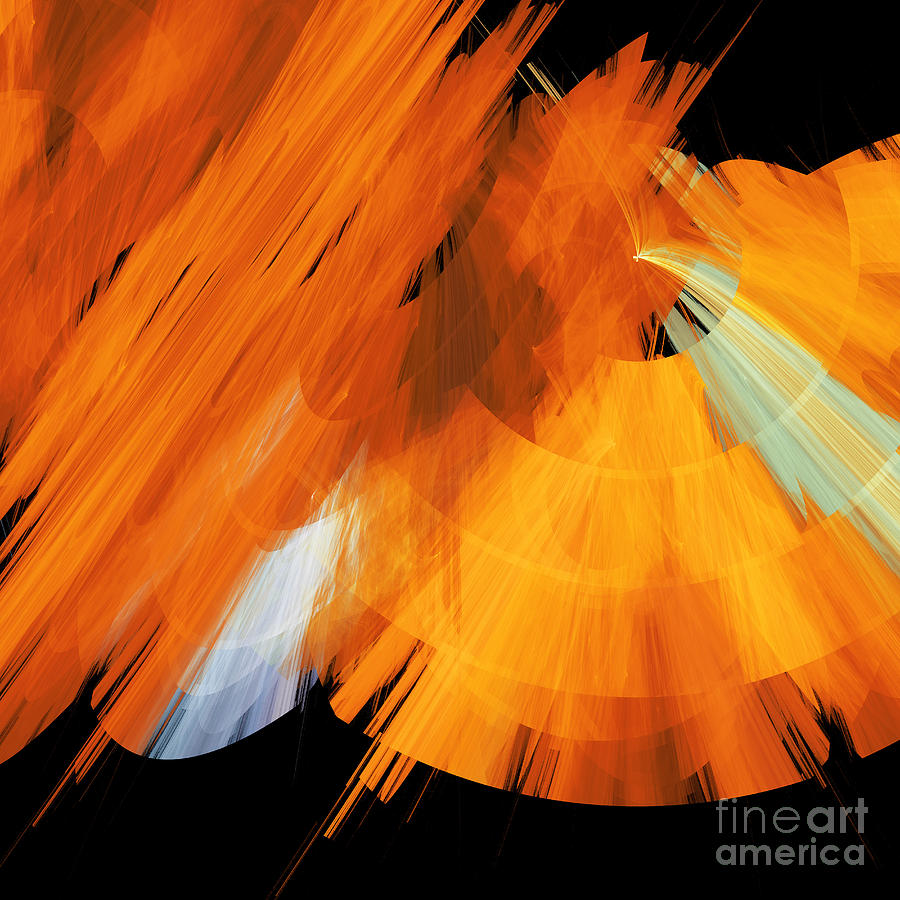 TuTu Stage Left Abstract Orange Digital Art by Andee Design