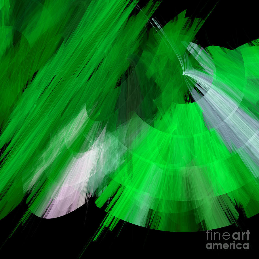 TuTu Stage Left Green Abstract Digital Art by Andee Design