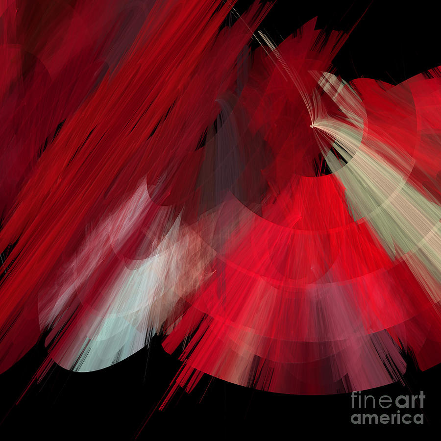 TuTu Stage Left Red Abstract Digital Art by Andee Design