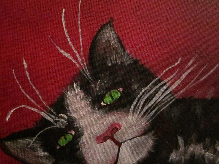 Tuxedo Cat Painting - Tuxedo Cat by Cherie Sexsmith