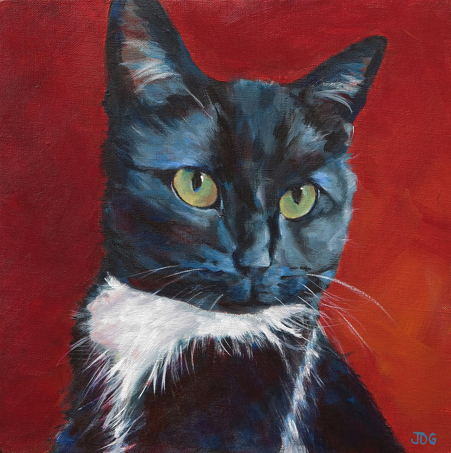 Download Tuxedo Cat Painting by Julie Dalton Gourgues
