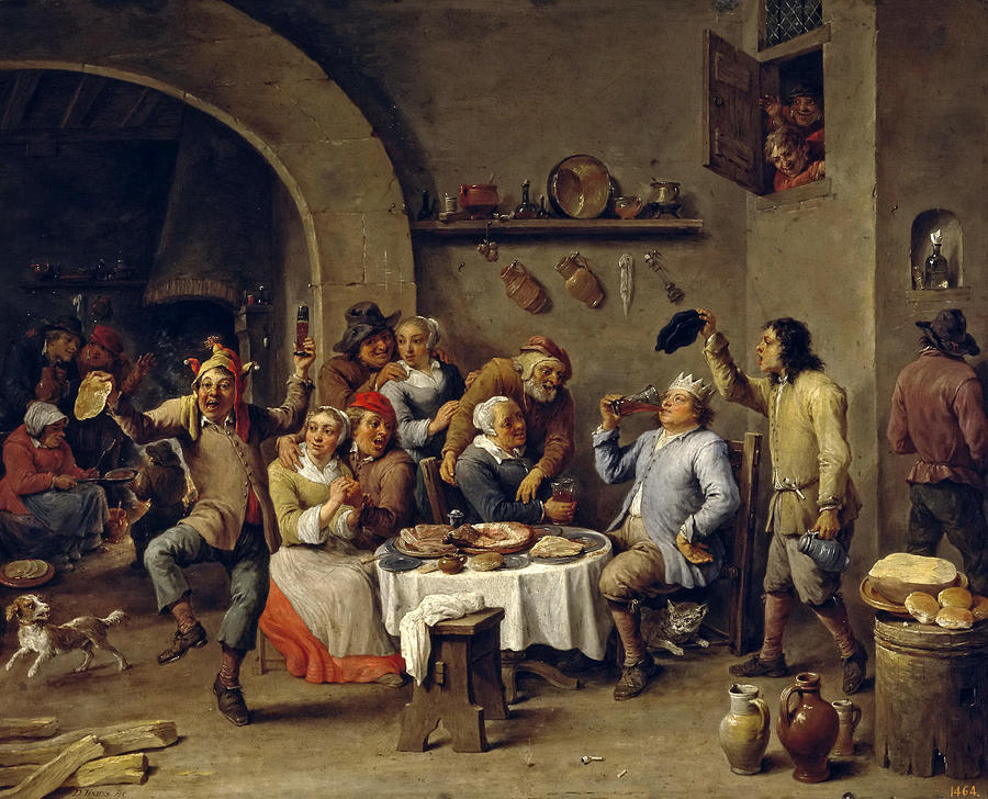 David Teniers The Younger Painting - Twelfth-night. The King Drinks by David Teniers the Younger