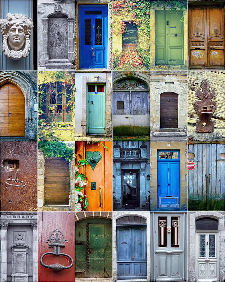 Twenty Four French Doors Collage Photograph by Georgia Fowler