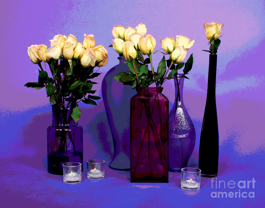 Twenty One Yellow Roses Photograph by Larry Oskin
